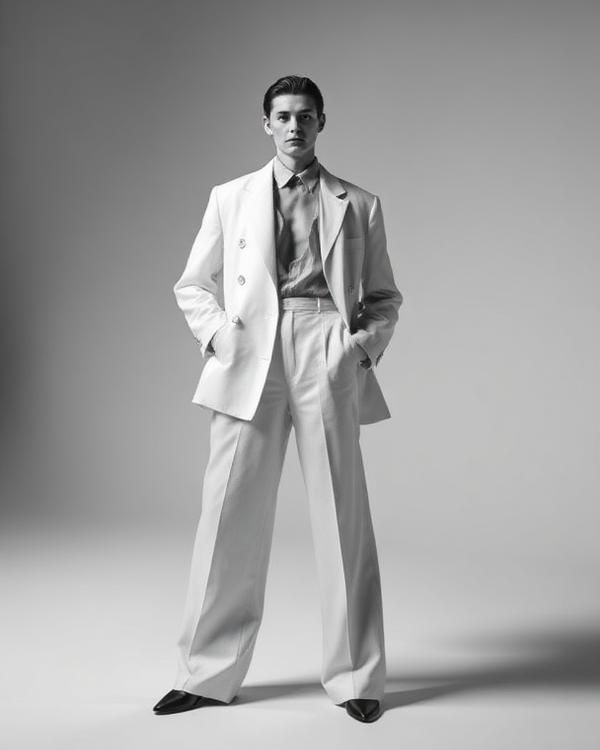 Editorial white suit